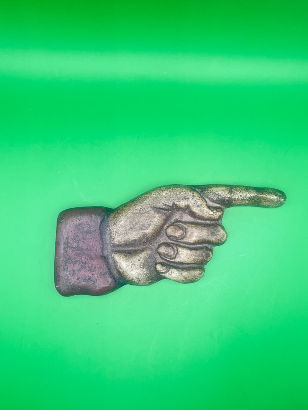 Cast Iron Hand Pointing Quirky Wall Accent